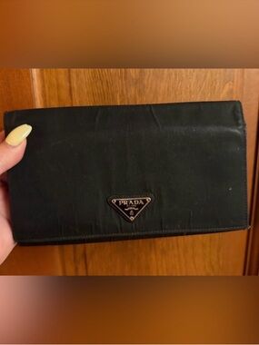 PRADA Black Nylon Trifold Wallet
